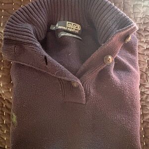 Polo by Ralph Lauren Men’s Shawl Collar Plum Turtleneck Sweater